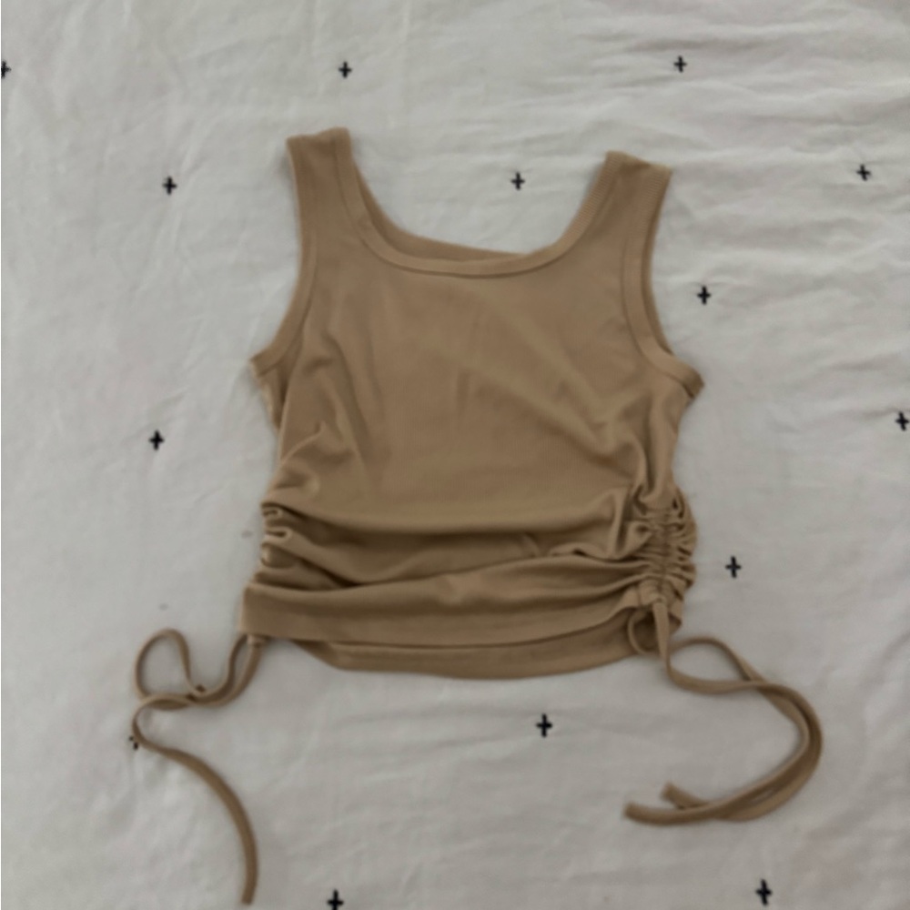 Shein Tan Ribbed Top